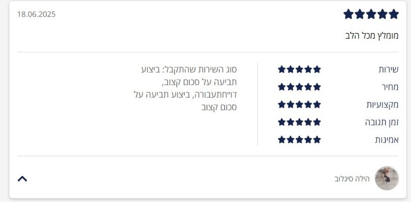 ביקורת 5 כוכבים